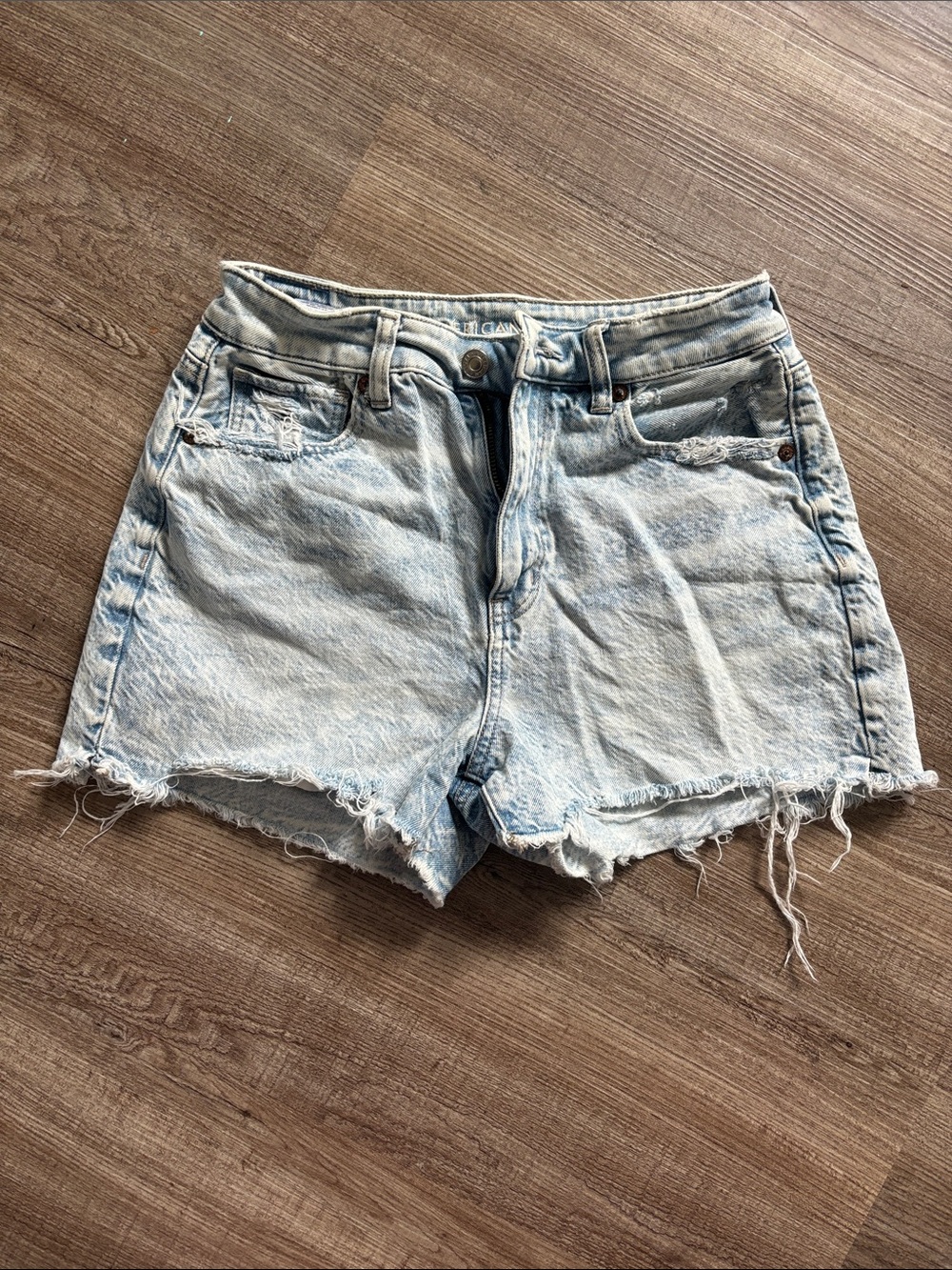 American Eagle Outfitters Light Blue Distressed Denim Cutoff Shorts